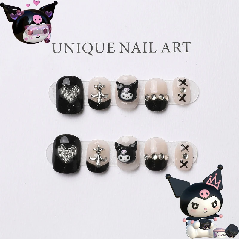 Sanrio Kuromi Black Short Square Nail Kawaii Sweet Cool 3D Diamond Three-Dimensional Decoration Purely Handmade Press-On Nails
Sanrio Kuromi Black Short Square Nail Kawaii Sweet Cool 3D Diamond Three-Dimensional Decoration Purely Handmade Press-On Nails