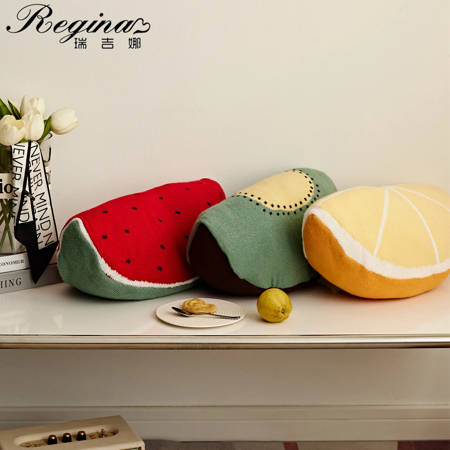 

REGINA Brand Kawaii Fruit Soft Pillow Cute Orange Avocado Watermelon Design Home Decorative Fluffy Cushion Pillow For Sofa Bed