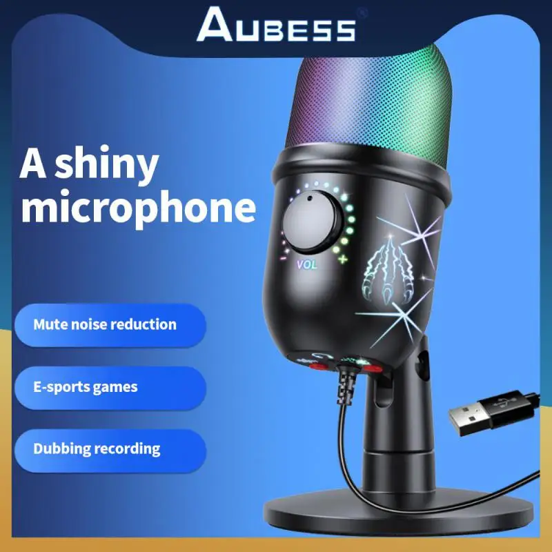 Luminescent Condenser Microphone Recordable Noise Reduction Denoise Give Out Light Rgb Microphone Usb Microphone
Luminescent Condenser Microphone Recordable Noise Reduction Denoise Give Out Light Rgb Microphone Usb Microphone
