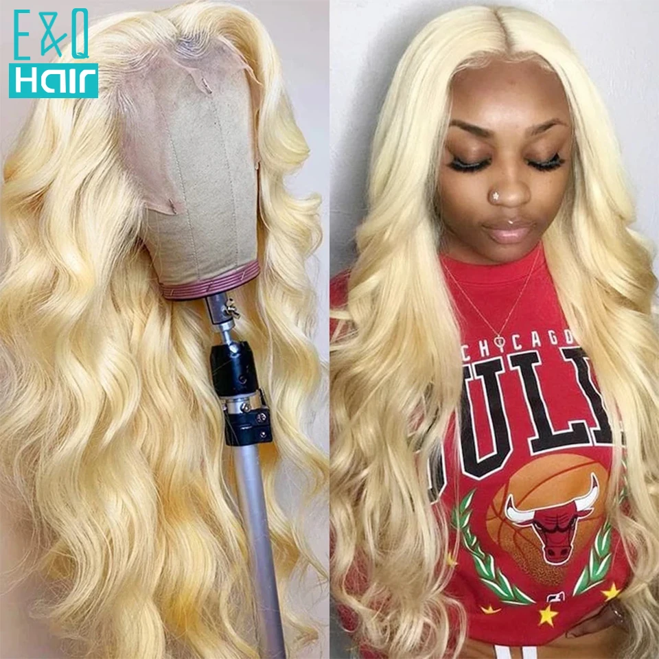 

613 Blonde 13x4 Body Wave Lace Frontal Wigs Human Hair Remy Malaysian Glueless Wet and Wavy Lace Front Wig Pre Plucked for Women