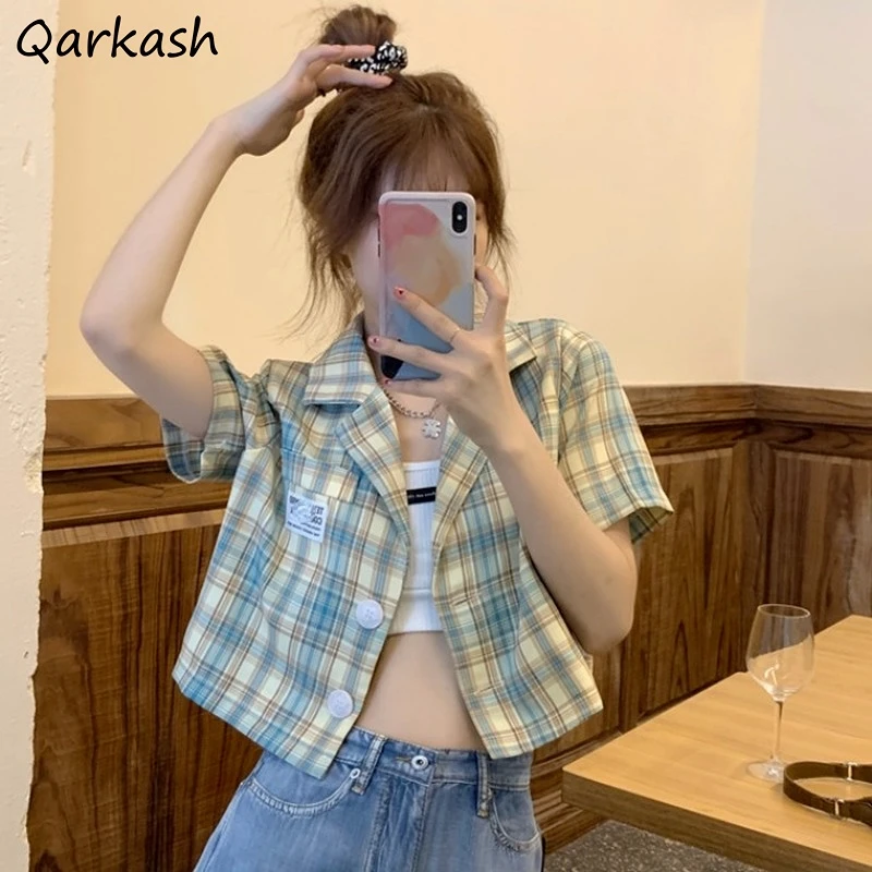 Short Sleeve Blazers Women College Plaid Summer All-match Casual New Design Simple Korean Fashion Cozy Sweet Elegant Chic Ins Bf
Short Sleeve Blazers Women College Plaid Summer All-match Casual New Design Simple Korean Fashion Cozy Sweet Elegant Chic Ins Bf