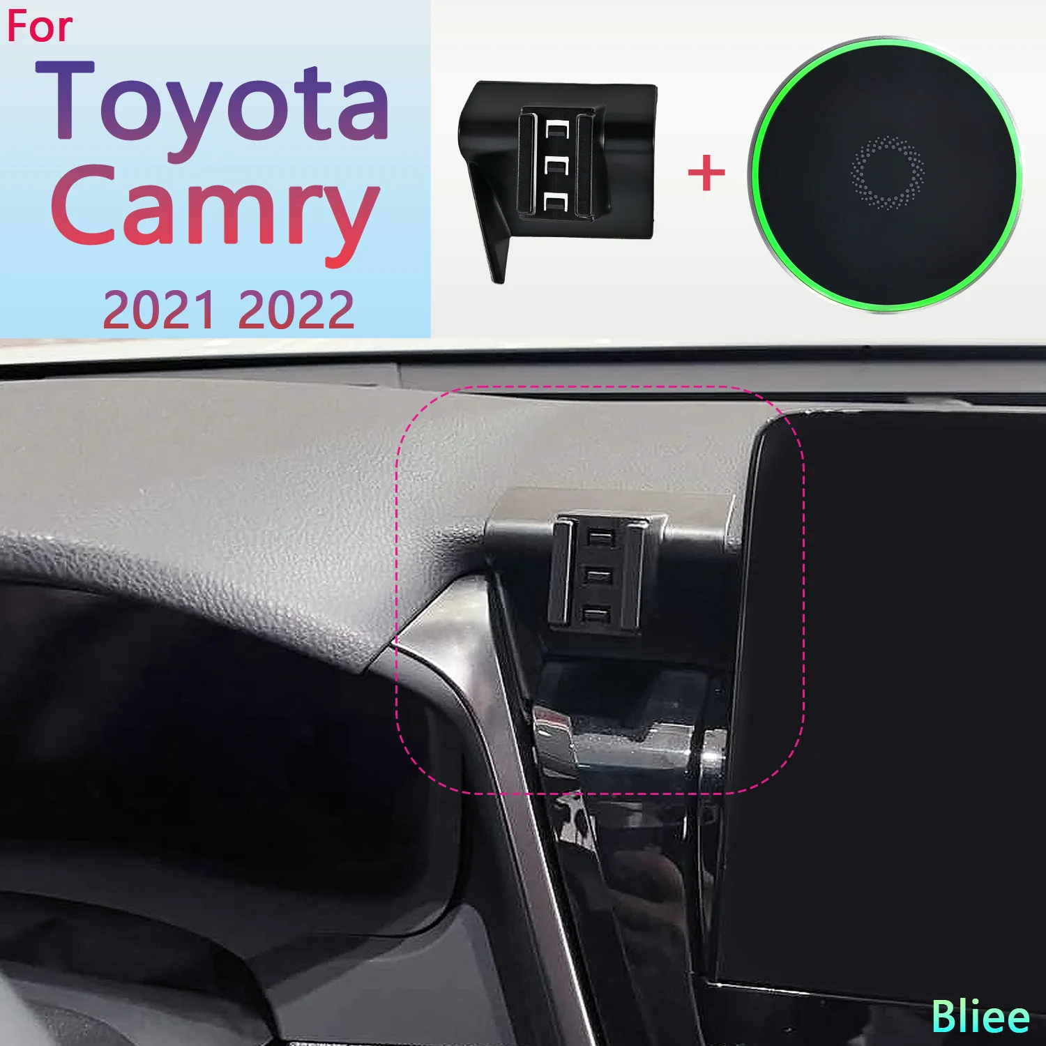 Магнитный автомобильный держатель для телефона Toyota Camry MK8 2021 2022 15 Вт Беспроводная