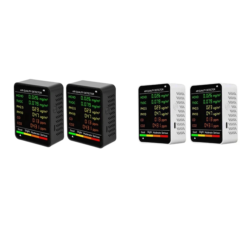 2 шт. 6 в 1 PM2.5 PM10 HCHO TVOC CO CO2 детектор качества воздуха тестер качества воздуха, черный
2 шт. 6 в 1 PM2.5 PM10 HCHO TVOC CO CO2 детектор качества воздуха тестер качества воздуха, черный