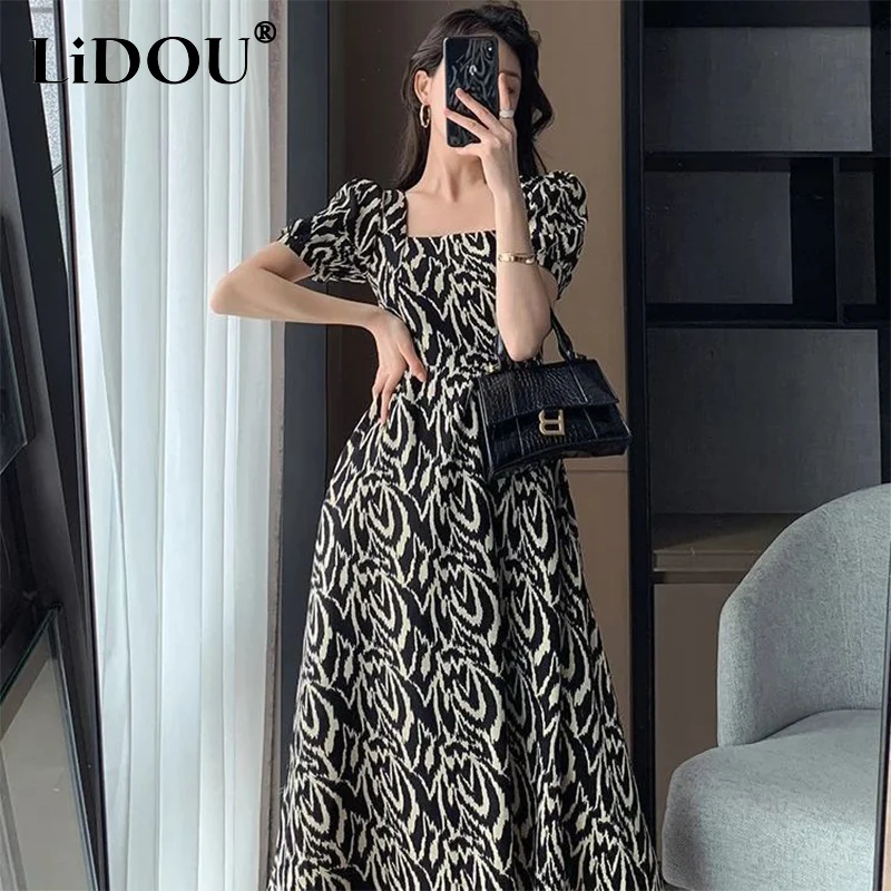 Женское длинное платье с принтом зебры, Элегантное повседневное платье с квадратным вырезом и коротким рукавом, женская одежда на лето
Женское длинное платье с принтом зебры, Элегантное повседневное платье с квадратным вырезом и коротким рукавом, женская одежда на лето