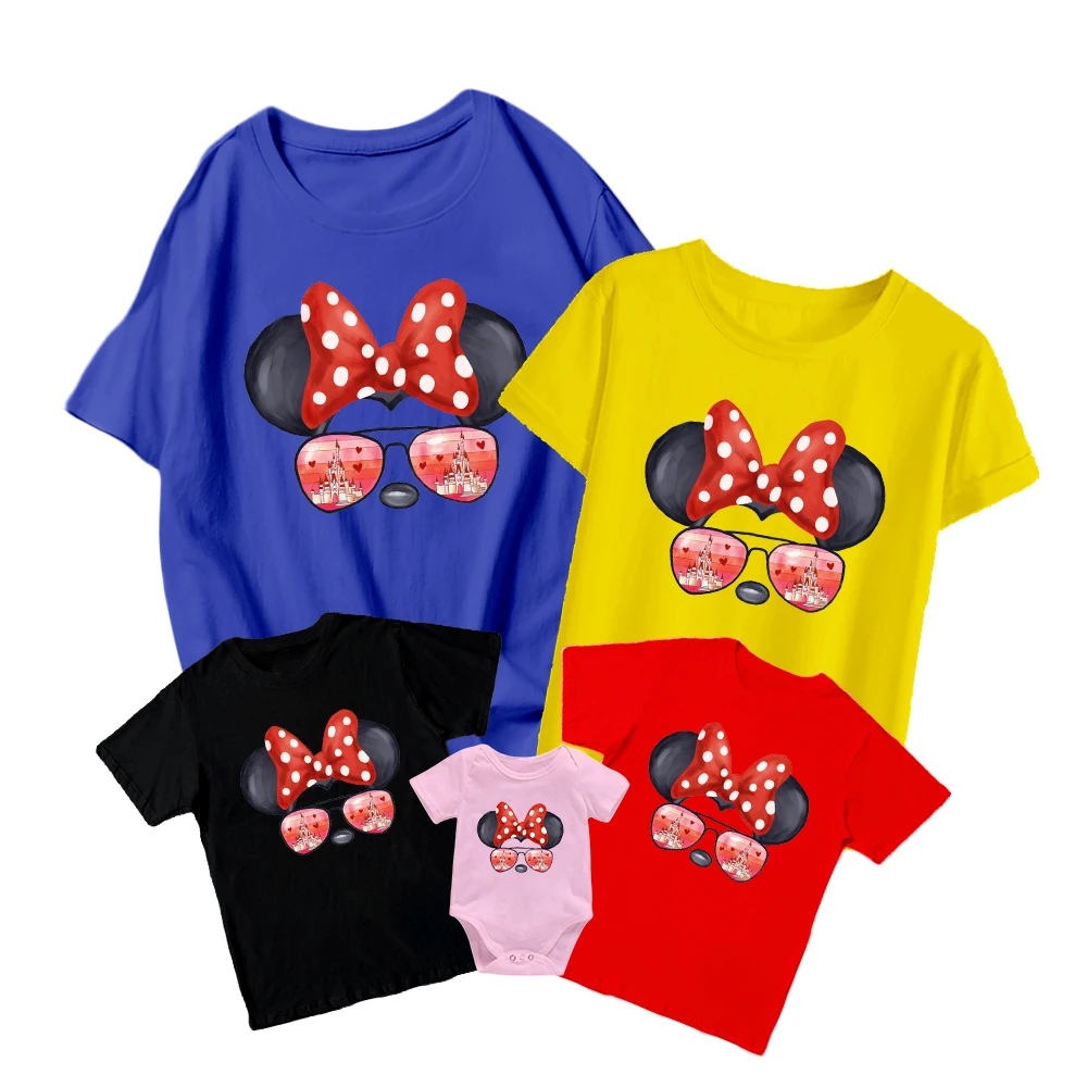 Cute Minnie Mouse Disney T-Shirt Fashion Wearing Sunglasses Series Baby Romper Kids Top Family Matching Adult Unisex Casual
Cute Minnie Mouse Disney T-Shirt Fashion Wearing Sunglasses Series Baby Romper Kids Top Family Matching Adult Unisex Casual