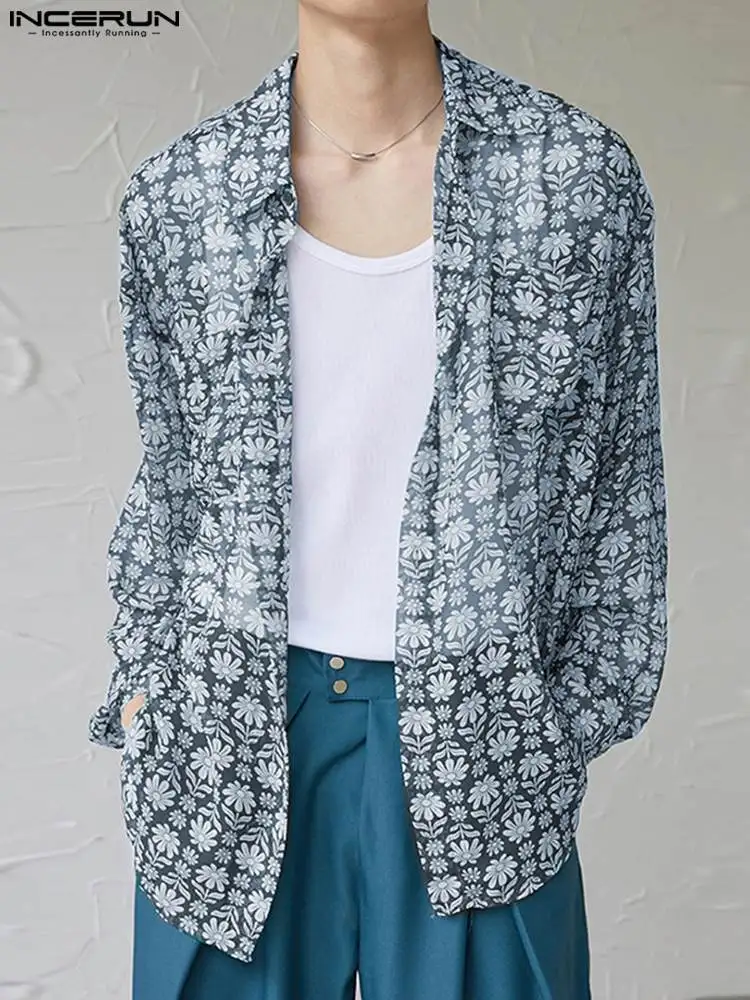 INCERUN 2022 Men Shirt Floral Printing Lapel Long Sleeve Button Thin Shirts Translucent Streetwear Fashion Casual Camisas S-5XL
INCERUN 2022 Men Shirt Floral Printing Lapel Long Sleeve Button Thin Shirts Translucent Streetwear Fashion Casual Camisas S-5XL