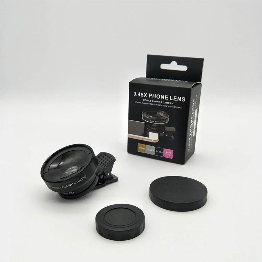 Camera Lens Aluminium Optical Glass Wide Angle Lens with Universal Clip Compatible with All Models ( 37MM 0.45X 49UV Black ) 
Camera Lens Aluminium Optical Glass Wide Angle Lens with Universal Clip Compatible with All Models ( 37MM 0.45X 49UV Black )