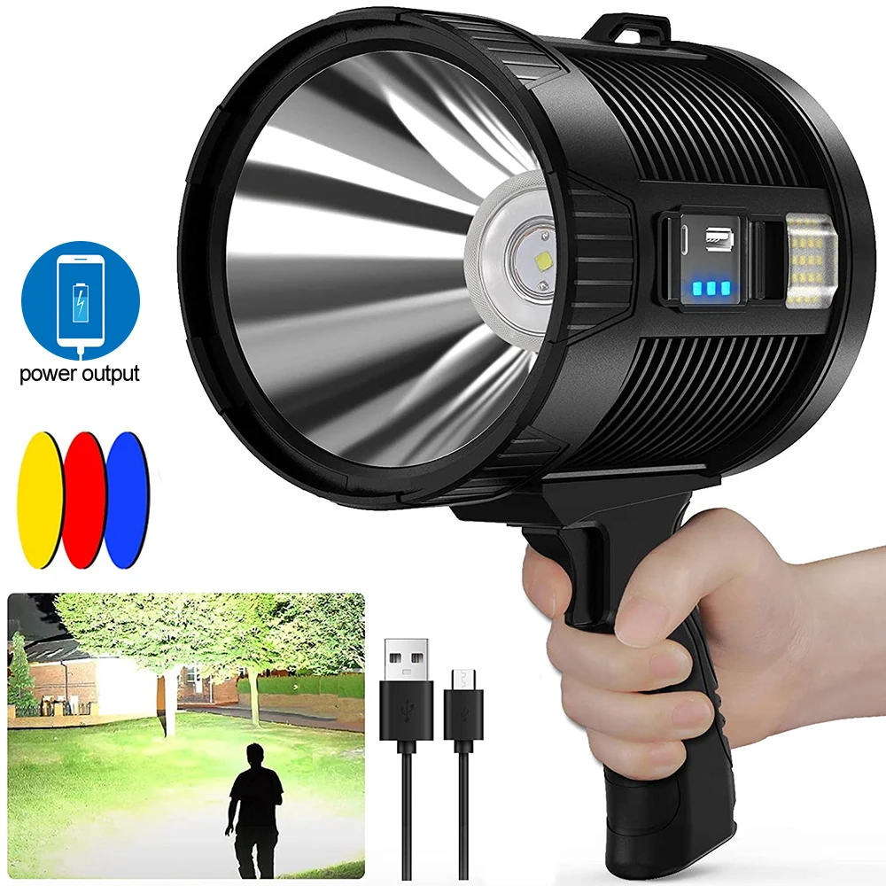 Camping Solar Handheld Flashlight Outdoor Spotlights Bank Boating Rechargeable Searchlight Hunting For Power
Camping Solar Handheld Flashlight Outdoor Spotlights Bank Boating Rechargeable Searchlight Hunting For Power