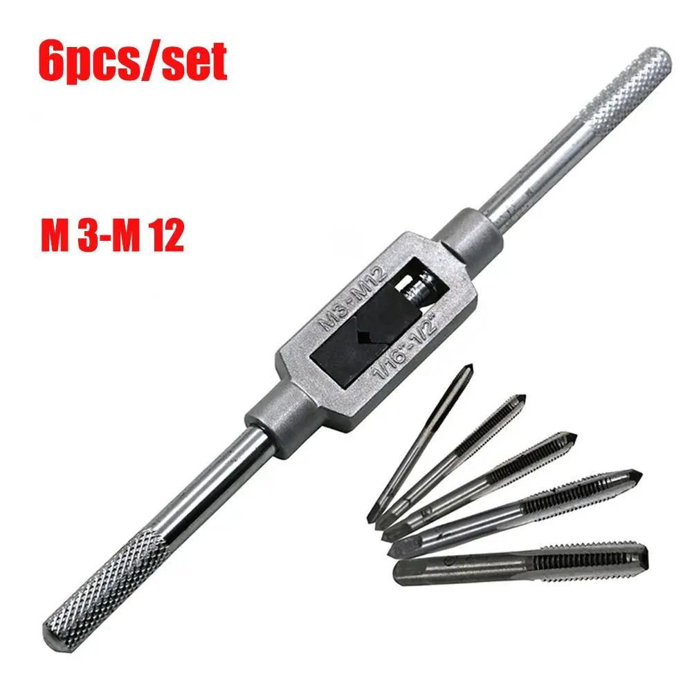 6pcs 3F Hand Screw Thread Metric Plug Tap Set M3 M4 M5 M6 M8 with Adjustable Tap Wrench 1/16-1/2 
6pcs 3F Hand Screw Thread Metric Plug Tap Set M3 M4 M5 M6 M8 with Adjustable Tap Wrench 1/16-1/2