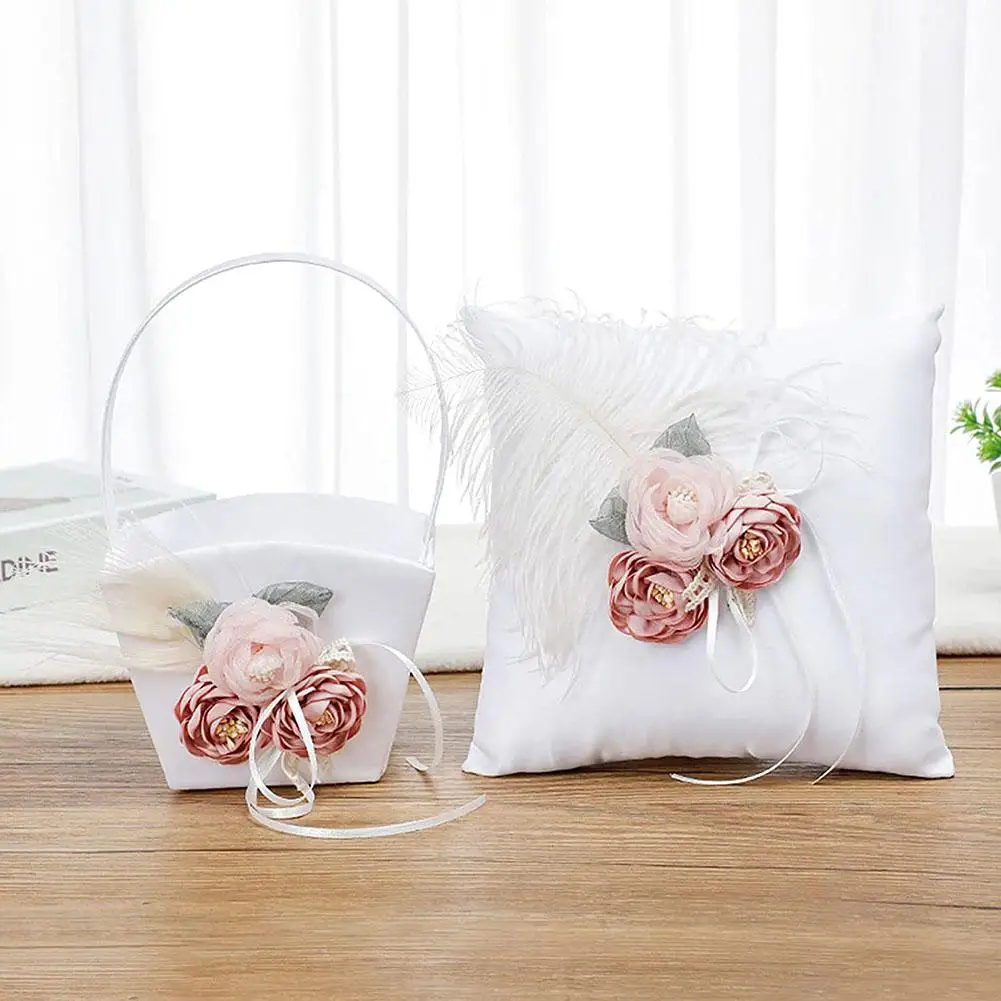 Романтическая Свадебная Подушка с цветами, жемчужинами, лентами, кольцом-держателем, корзина для цветов, свадебные принадлежности
Романтическая Свадебная Подушка с цветами, жемчужинами, лентами, кольцом-держателем, корзина для цветов, свадебные принадлежности