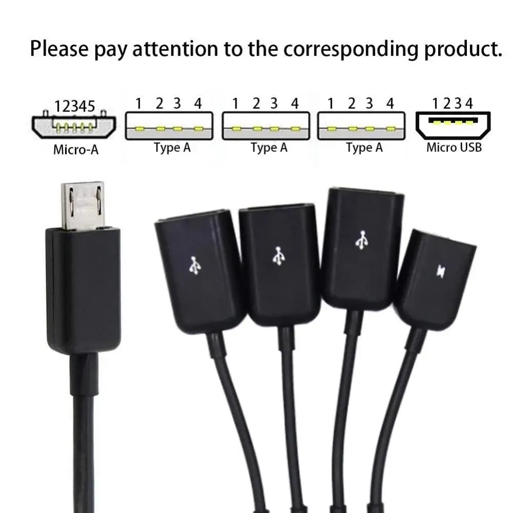 4 Port Multifunction Converter Micro Usb To 2 Otg Phone Charger For Android Phone Tablet Pc Hub Adapter Cable Portable Adapter
4 Port Multifunction Converter Micro Usb To 2 Otg Phone Charger For Android Phone Tablet Pc Hub Adapter Cable Portable Adapter