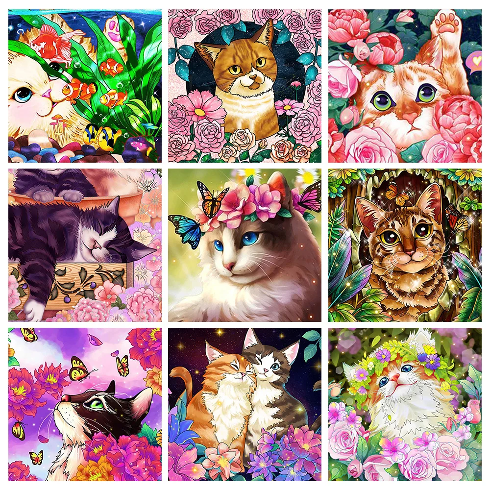 DIY 5D Diamond Painting Full Drill Pictures of Cats In Flowers Diamond Mosaic Hand Inlaid Rhinestones Embroidery Home Decor Gift
DIY 5D Diamond Painting Full Drill Pictures of Cats In Flowers Diamond Mosaic Hand Inlaid Rhinestones Embroidery Home Decor Gift