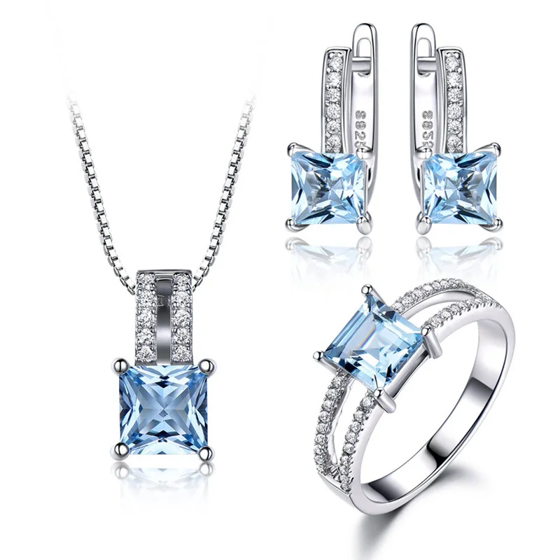 ZX High Quality Nano Sapphire Silver 925 Jewelry Earring Square Rings For Women Luxury Necklace And Pendant Jewelry Sets Wedding
ZX High Quality Nano Sapphire Silver 925 Jewelry Earring Square Rings For Women Luxury Necklace And Pendant Jewelry Sets Wedding