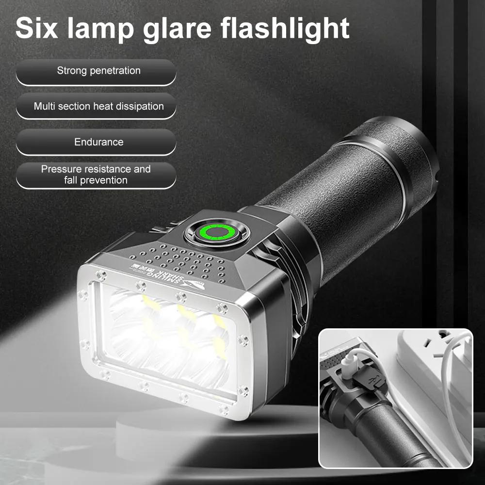 6 LED Flashlight USB Rechargeable Torch Outdoor Lighting Camping Light Mini LED Light Hiking Flashlight Outdoor Emergency Lights
6 LED Flashlight USB Rechargeable Torch Outdoor Lighting Camping Light Mini LED Light Hiking Flashlight Outdoor Emergency Lights