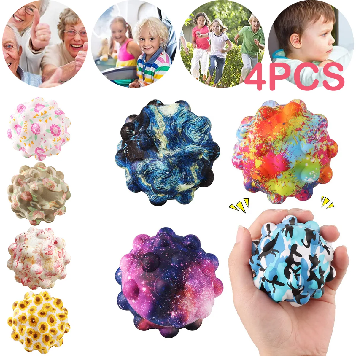 new 2.8in Pop Stress Balls Fidget Toy 4Pcs 3D Sensory Balls Fidget Toys Stress and Anxiety Relief Pop Ball Toy Food-grade
new 2.8in Pop Stress Balls Fidget Toy 4Pcs 3D Sensory Balls Fidget Toys Stress and Anxiety Relief Pop Ball Toy Food-grade