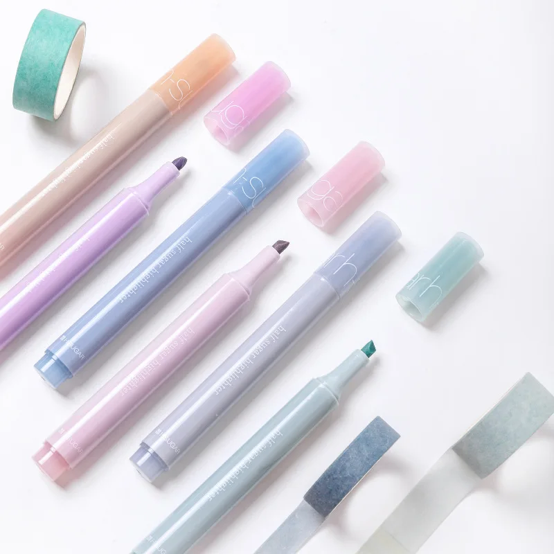 6 Colors Large Capacity Fluorescent Pen Highlighter Pen Set Fluorescent Markers Highlighters Pens Fruit Brown Color Painting Pen
6 Colors Large Capacity Fluorescent Pen Highlighter Pen Set Fluorescent Markers Highlighters Pens Fruit Brown Color Painting Pen