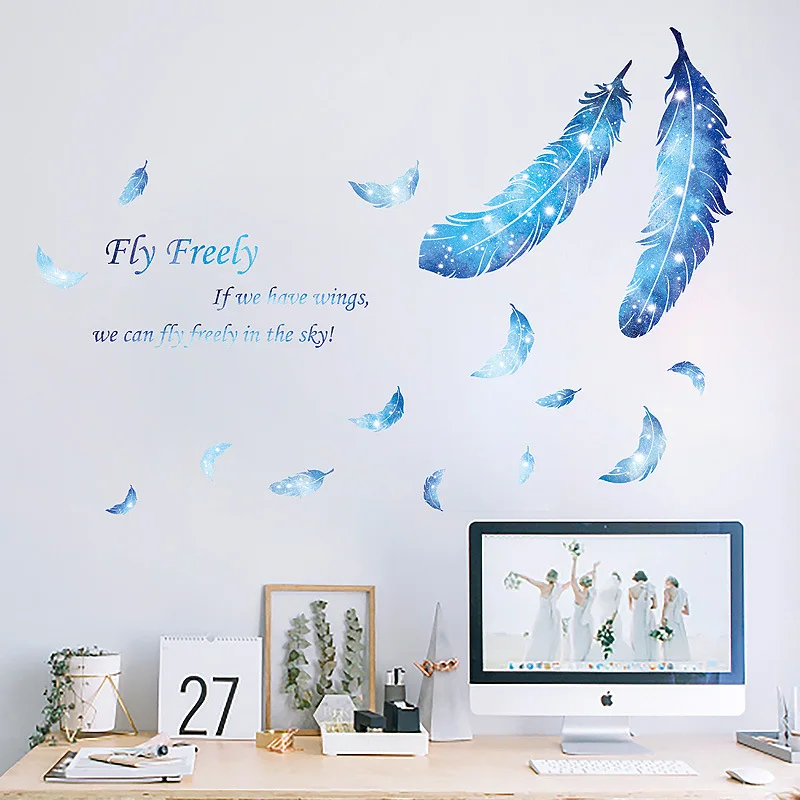 Nordic Flying Feather Wall Stickers for Home Living Room Bedroom Decoration Self-Adhesive Wallpaper Modern Wall Arts Decor
Nordic Flying Feather Wall Stickers for Home Living Room Bedroom Decoration Self-Adhesive Wallpaper Modern Wall Arts Decor