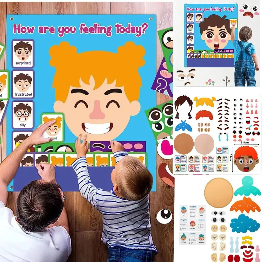 Emotions Change Felt Board Story Early Learning Supplies DIY Facial Expressions Montessori Toys for Kids Puzzle Learning Toy
Emotions Change Felt Board Story Early Learning Supplies DIY Facial Expressions Montessori Toys for Kids Puzzle Learning Toy