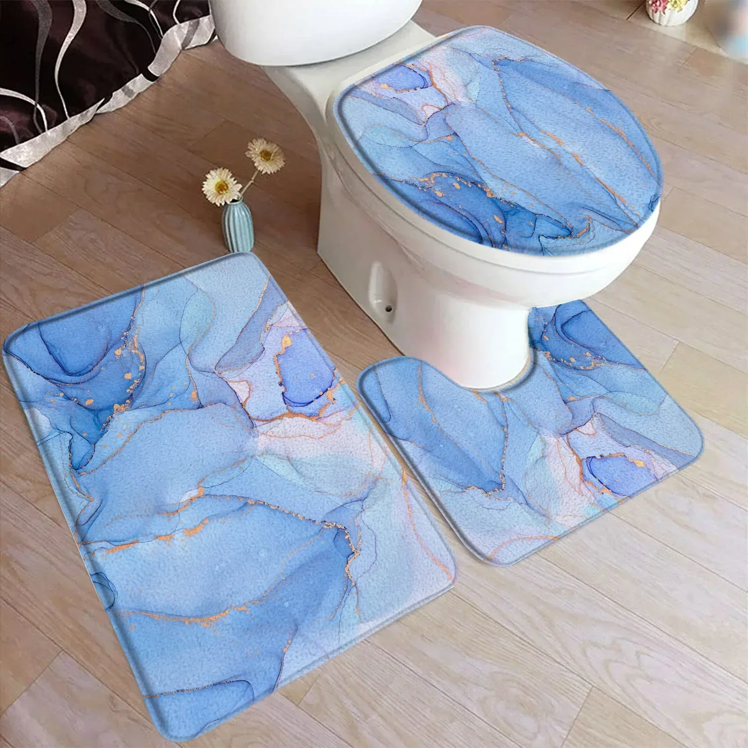 Синий замшевый коврик для ванной
Синий замшевый коврик для ванной