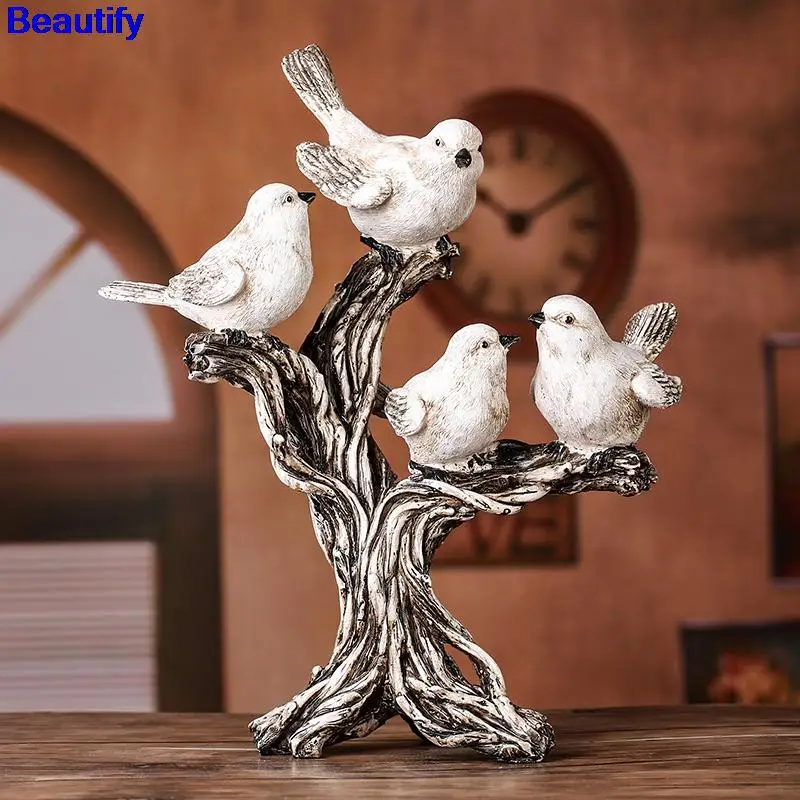 Vintage Tree Bird Statue Hand Painted Poly Flock Birds Sculpture Home Decor Gift Craft Embellishment Ornament Accessories Resin
Vintage Tree Bird Statue Hand Painted Poly Flock Birds Sculpture Home Decor Gift Craft Embellishment Ornament Accessories Resin