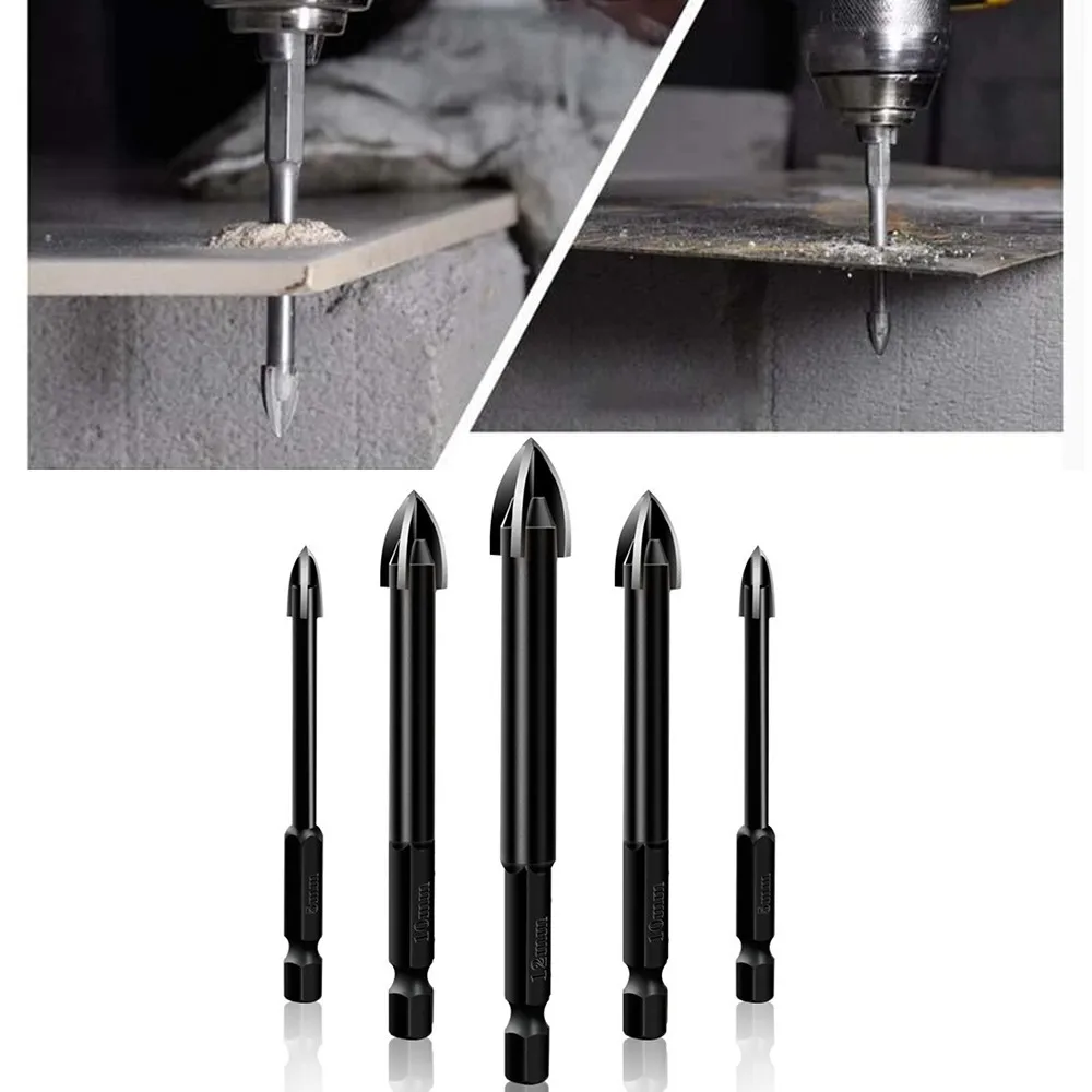 5Pcs Universal Drilling Tool Efficient Multifunctional Drill Bits For Glass Ceramic Concrete Opener Hole Tool Cross Alloy Drill
5Pcs Universal Drilling Tool Efficient Multifunctional Drill Bits For Glass Ceramic Concrete Opener Hole Tool Cross Alloy Drill