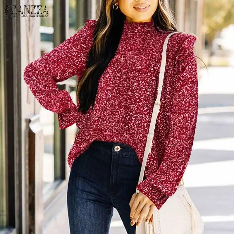 All-Match Loose Casual Fashion Elegant Holiday Top 2022 ZANZEA Women Spring Long Sleeve Blouse Turtleneck Floral printed Blusas
All-Match Loose Casual Fashion Elegant Holiday Top 2022 ZANZEA Women Spring Long Sleeve Blouse Turtleneck Floral printed Blusas