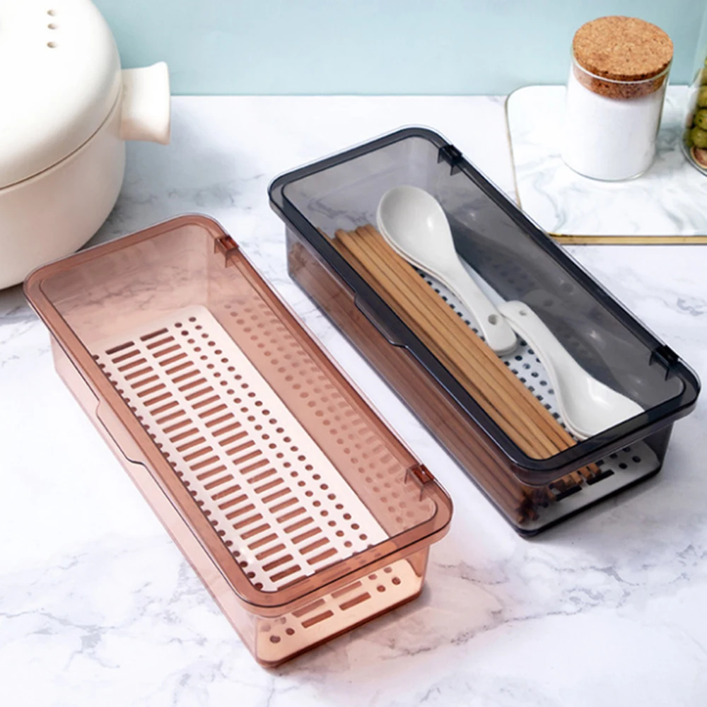 1Pcs Cutlery Storage Tray Holder Tableware Organizer Spoon Fork Storage Box Plastic Container Cutlery Rack With Lid And Drainer
1Pcs Cutlery Storage Tray Holder Tableware Organizer Spoon Fork Storage Box Plastic Container Cutlery Rack With Lid And Drainer