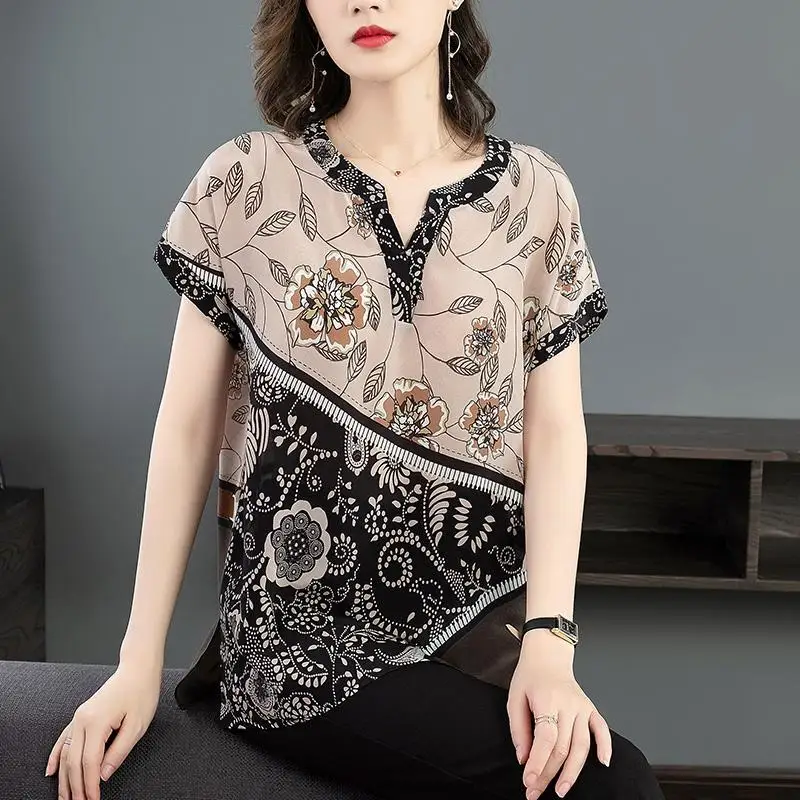Summer New Print Loose Shirt Tops Ladies Short Sleeve Plus Size Versatile Pullovers Vintage Fashion Casual Clothes for Women
Summer New Print Loose Shirt Tops Ladies Short Sleeve Plus Size Versatile Pullovers Vintage Fashion Casual Clothes for Women