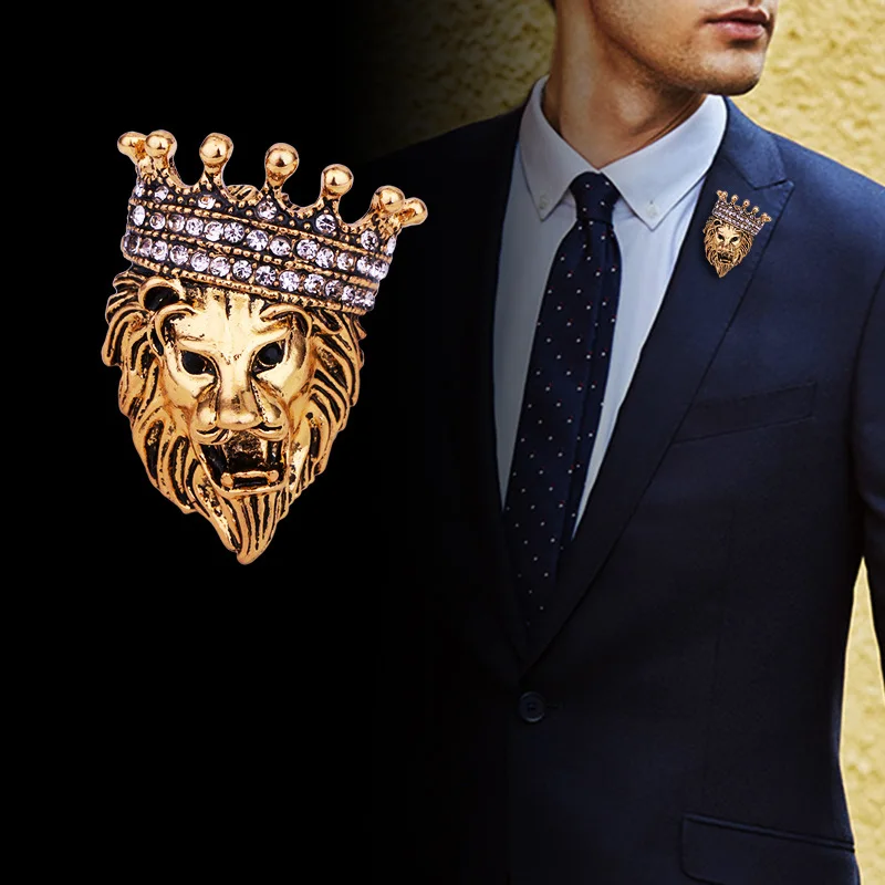 Luxury Brooch Man Suit Shirt Collar Lapel Pins For Mens Vintage Fashion Lion Crown Brooches For Wedding Jewelry Badges Metal Pin
Luxury Brooch Man Suit Shirt Collar Lapel Pins For Mens Vintage Fashion Lion Crown Brooches For Wedding Jewelry Badges Metal Pin