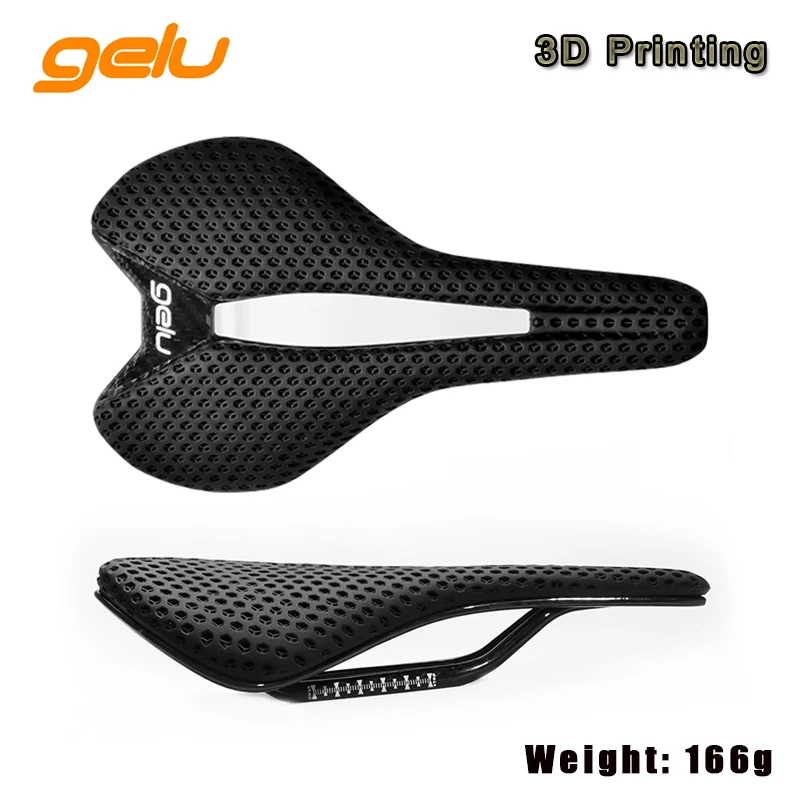 Gelu Carbon Fiber 3D Printed Bike Saddle 148mm Ultra Light and Breathable Mountain Bicycle Cushion Soft Seat for Road Bike/MTB
Gelu Carbon Fiber 3D Printed Bike Saddle 148mm Ultra Light and Breathable Mountain Bicycle Cushion Soft Seat for Road Bike/MTB