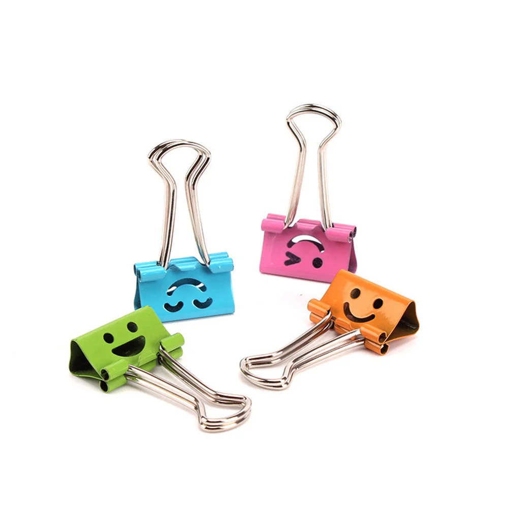 

Binder Clips Smile Face File Paper Clip Strong clipping force for Home School Office Colorful with quantity(Mixed Color)