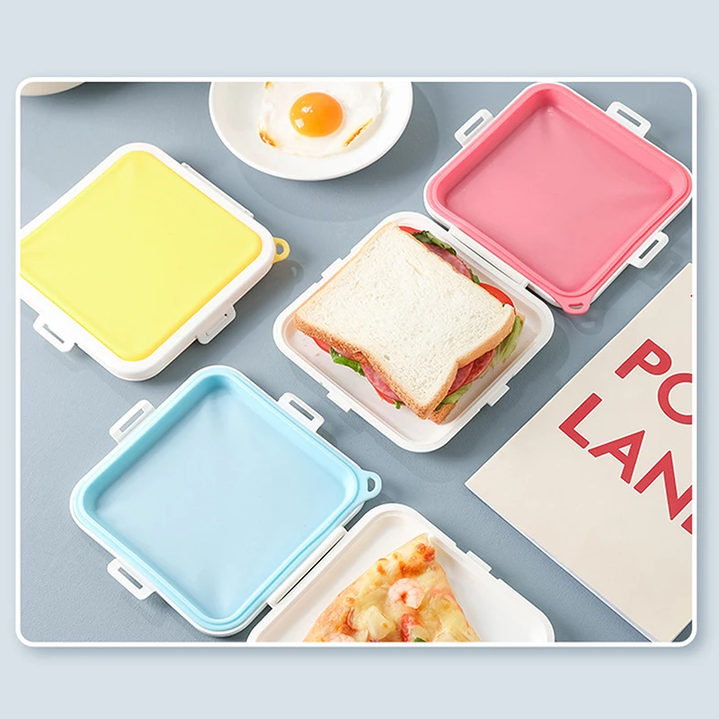 Portable Sandwich Toast Bento Box Reusable Silicone Sandwich Box Eco-Friendly Lunch Food Container Microwavable Dinnerware
Portable Sandwich Toast Bento Box Reusable Silicone Sandwich Box Eco-Friendly Lunch Food Container Microwavable Dinnerware