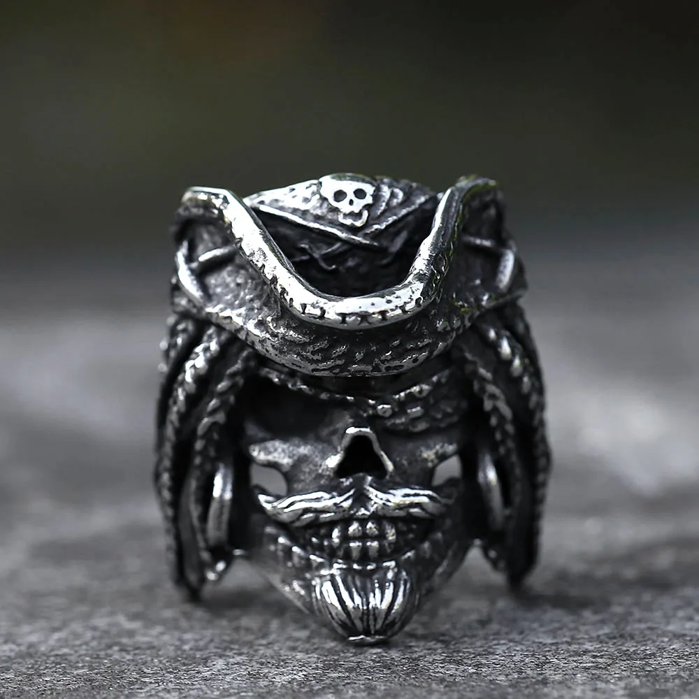 

2023 NEW Men's 316L stainless-steel rings Pirate Captain Vintage ring for teens gothic punk Biker Jewelry Gifts free shipping