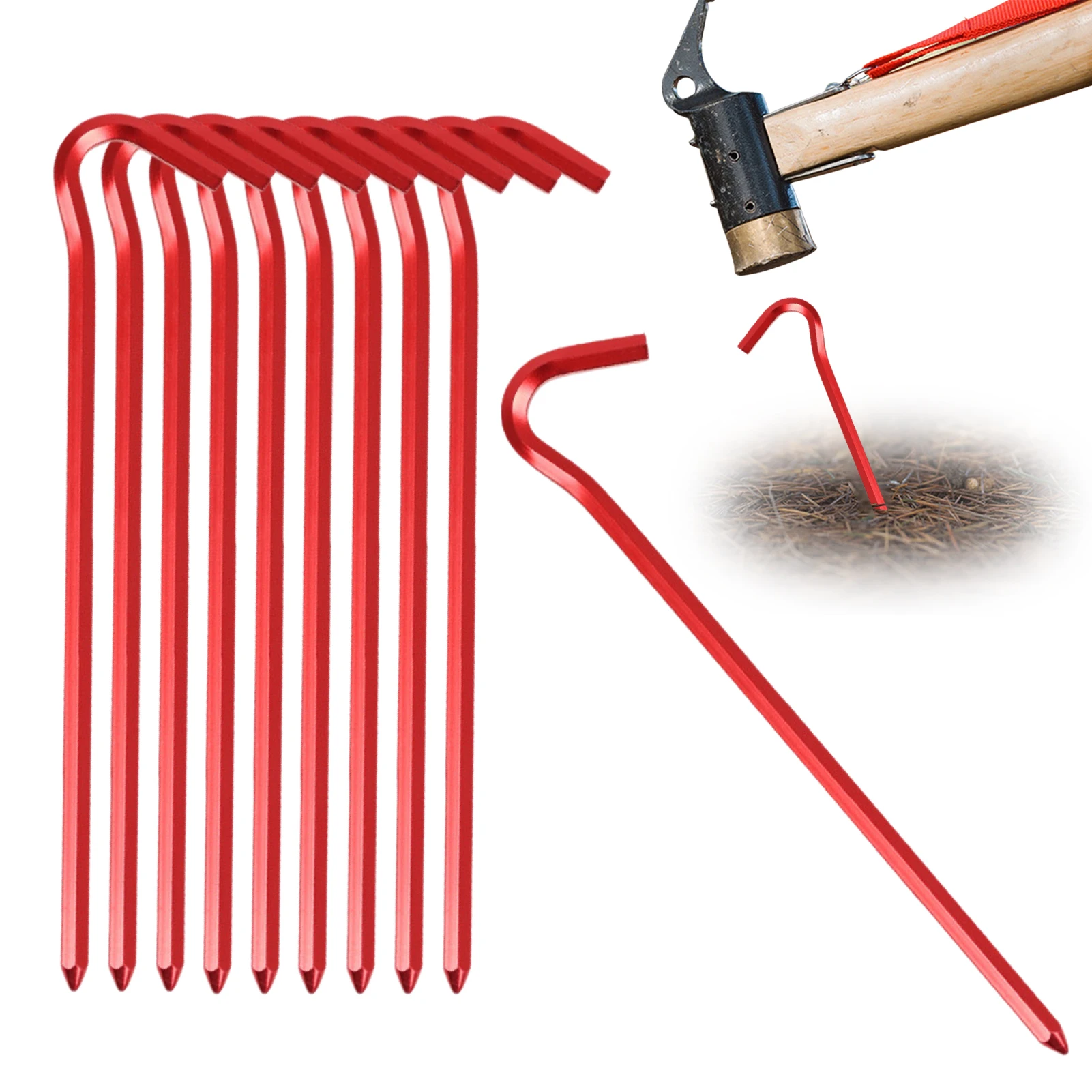 10PCS Ground Stakes Unbreakable And Durable Camping Tent Pegs Aluminum Alloy Camping Pegs For Football Net Tarpaulin And Outdoor
10PCS Ground Stakes Unbreakable And Durable Camping Tent Pegs Aluminum Alloy Camping Pegs For Football Net Tarpaulin And Outdoor