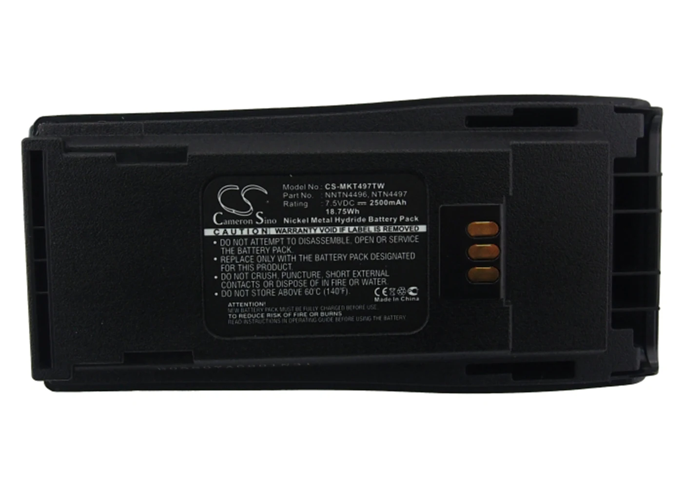 Cameron Sino 2500mA Battery for Motorola CP250,CP340,CP360,CP380,EP450,GP3188,GP3688,PM400,PR400 NTN4496,NTN4497,NTN4497AR
Cameron Sino 2500mA Battery for Motorola CP250,CP340,CP360,CP380,EP450,GP3188,GP3688,PM400,PR400 NTN4496,NTN4497,NTN4497AR