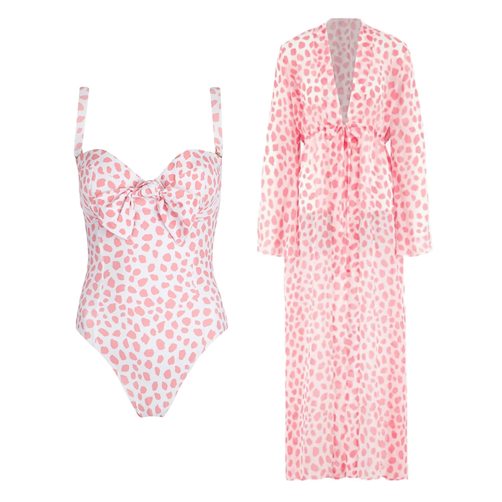 2023 Women's Cut-Out One-Piece Swimsuit Sexy and Strappy Swimwear with a Low-Back Det ail Pink Polka Dot Print Stylish Beachwear
2023 Women's Cut-Out One-Piece Swimsuit Sexy and Strappy Swimwear with a Low-Back Det ail Pink Polka Dot Print Stylish Beachwear