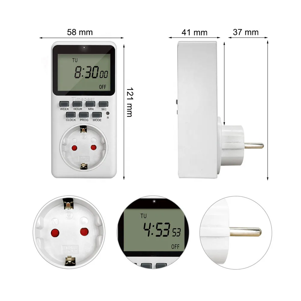 Digital Timer EU Timing Socket 16A 220-230V European Gauge IP20 Protection Metal Plastic Quality Is Guaranteed
Digital Timer EU Timing Socket 16A 220-230V European Gauge IP20 Protection Metal Plastic Quality Is Guaranteed