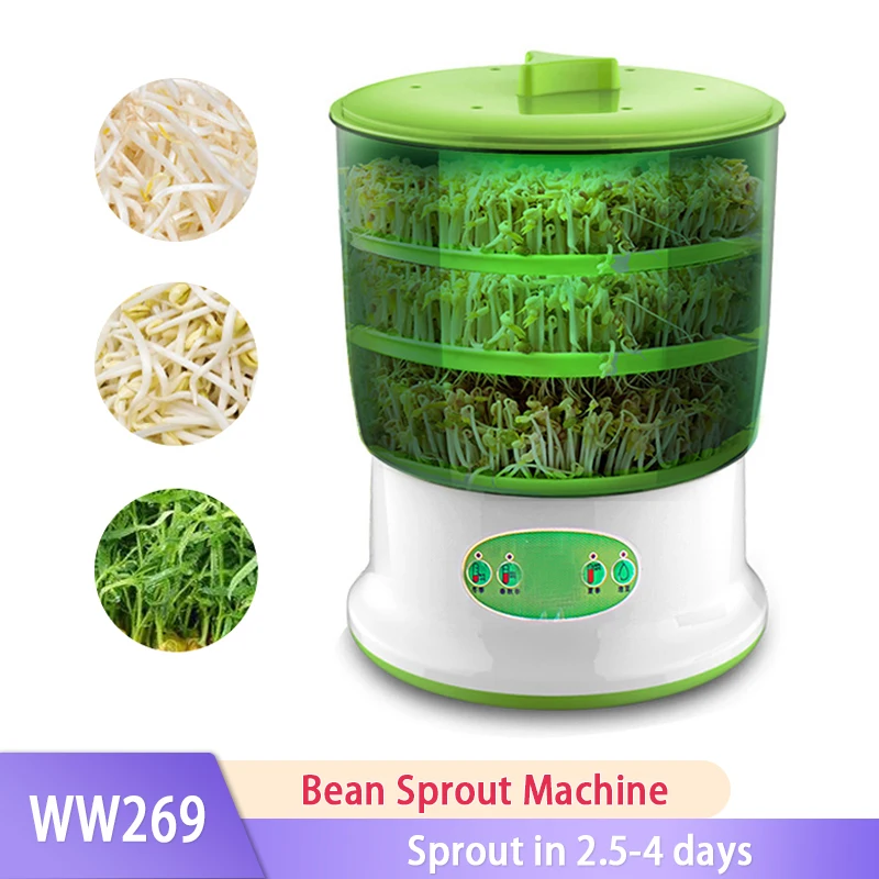 Automatic Intelligent Bean Sprouts Maker Thermostat Green Vegetable Seeds Growth Bucket Electric Sprout Buds Germinator Machine
Automatic Intelligent Bean Sprouts Maker Thermostat Green Vegetable Seeds Growth Bucket Electric Sprout Buds Germinator Machine