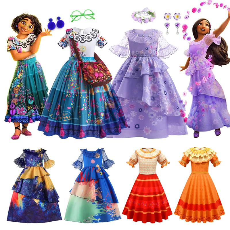 Disney Mirabel Isabela Costume for Girls Princess Dress Suit Cosplay Encanto Carnival Birthday Party Wreath Clothes Bag Charm
Disney Mirabel Isabela Costume for Girls Princess Dress Suit Cosplay Encanto Carnival Birthday Party Wreath Clothes Bag Charm