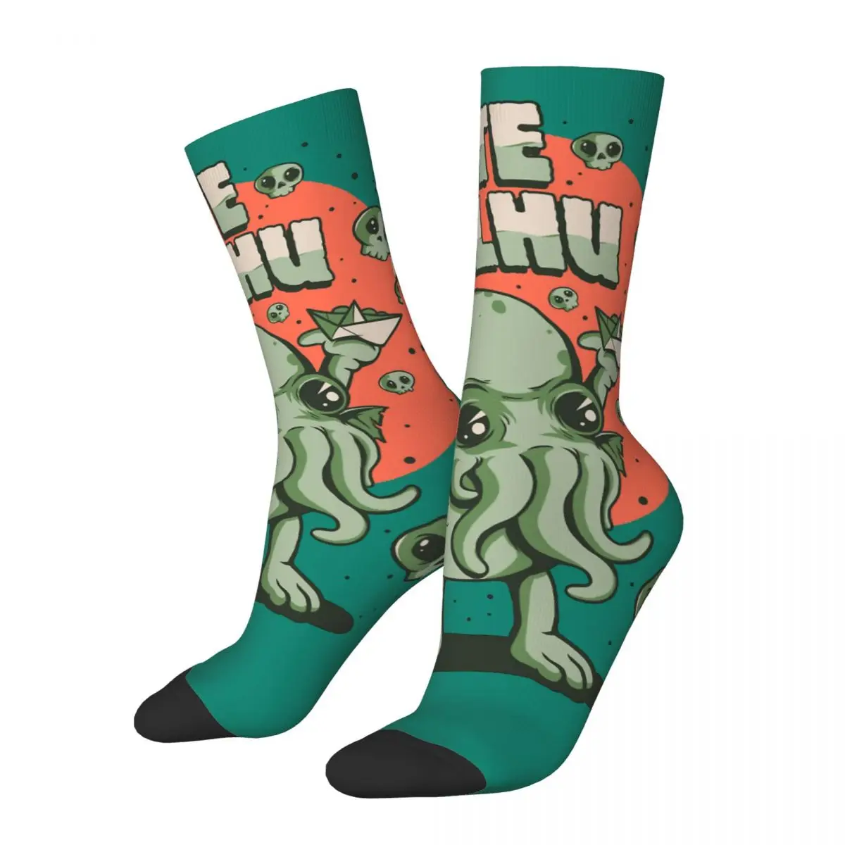 

Милые сумасшедшие мужские Компрессионные носки в стиле ретро хип-хоп унисекс Cthulhu Mythos Harajuku бесшовные забавные Новые счастливые носки с принтом