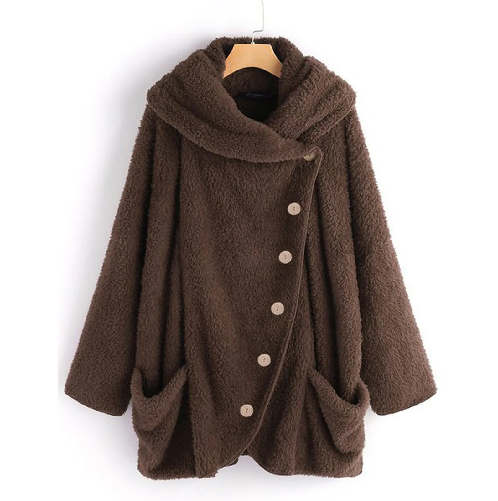 Women Oversize Casual Coats Cloak Big Turtleneck Coats Solid Vintage Pockets Women's Coat Fleece Vest
Women Oversize Casual Coats Cloak Big Turtleneck Coats Solid Vintage Pockets Women's Coat Fleece Vest