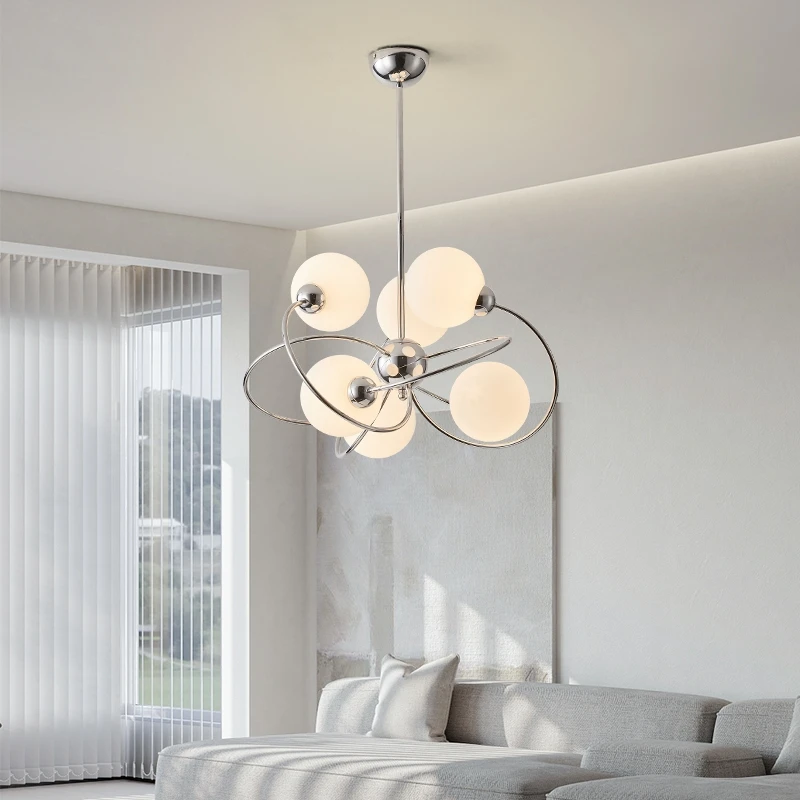 White Ball Glass Ceiling Chandeliers Chrome Modern LED Light Bauhaus Minimalist Lustres Hanging Lamps Home Decor for Living Room
White Ball Glass Ceiling Chandeliers Chrome Modern LED Light Bauhaus Minimalist Lustres Hanging Lamps Home Decor for Living Room