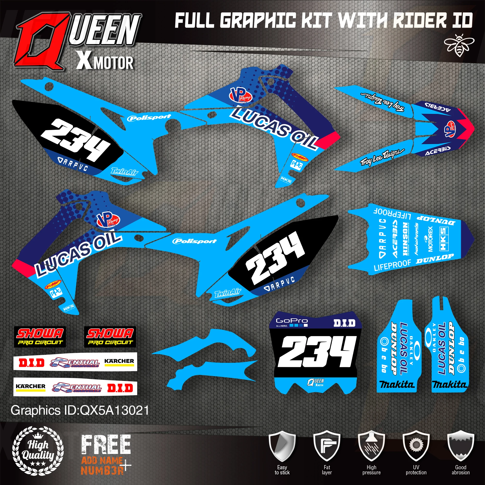 Набор наклеек QUEEN X MOTOR для HONDA 2014-2017 CRF250R 2013-2016 CRF450R 021
Набор наклеек QUEEN X MOTOR для HONDA 2014-2017 CRF250R 2013-2016 CRF450R 021