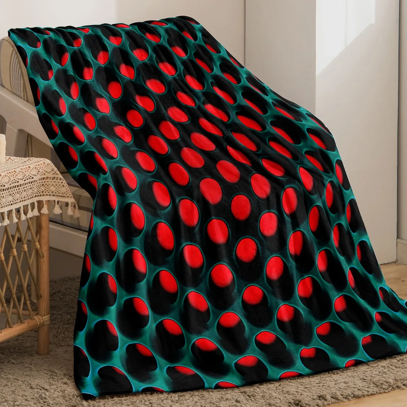 1pc Flannel Blanket, Holes Pattern Print Blanket, Cosy Warm Soft Blanket For Sofa Office Bed And Travelling
1pc Flannel Blanket, Holes Pattern Print Blanket, Cosy Warm Soft Blanket For Sofa Office Bed And Travelling