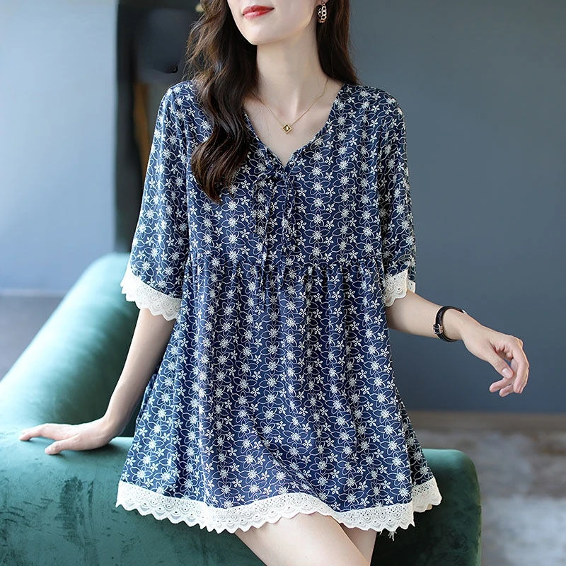 2023 Fashion New Vintage Printed V-Neck Oversized Short Sleeve Chiffon Blouse Summer Casual Tops Commute Women's Shirts Q59
2023 Fashion New Vintage Printed V-Neck Oversized Short Sleeve Chiffon Blouse Summer Casual Tops Commute Women's Shirts Q59