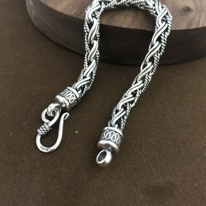 Real 925 Sterling Silver 6mm Unique Wheat Link Men's Bracelet 7.87inch
Real 925 Sterling Silver 6mm Unique Wheat Link Men's Bracelet 7.87inch