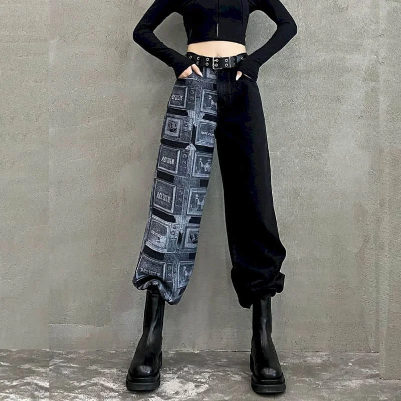 Black Jeans Women's High Waist 2022 Autumn New Straight Loose Wide Leg Pants Gothic Contrast Stitching Retro Streetwear Trousers
Black Jeans Women's High Waist 2022 Autumn New Straight Loose Wide Leg Pants Gothic Contrast Stitching Retro Streetwear Trousers