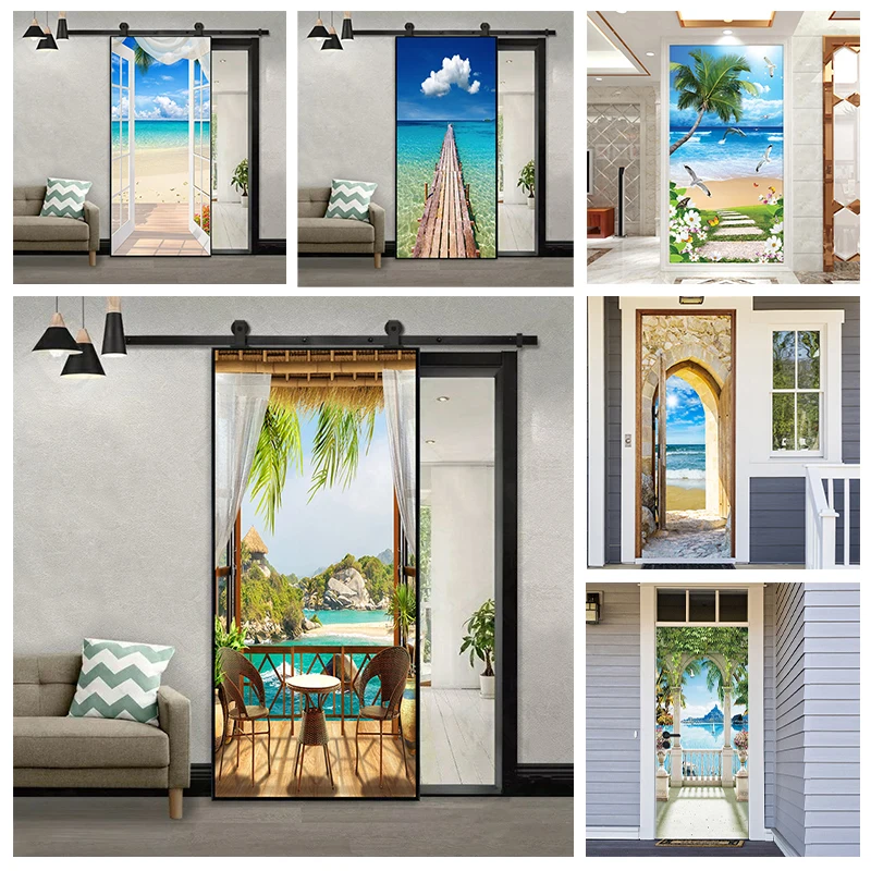 Nature Beach Landscape Door Stickers Removable 3D Wall Art Mural Adhesive Seaside Forest Fridge Closet Wardrobe Door Sticker
Nature Beach Landscape Door Stickers Removable 3D Wall Art Mural Adhesive Seaside Forest Fridge Closet Wardrobe Door Sticker