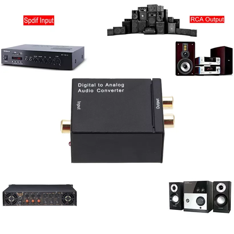 to Analog Audio Converter Support Bluetooth Optical Fiber Toslink Coaxial Signal to RCA R/L Audio Decoder SPDIF DAC
to Analog Audio Converter Support Bluetooth Optical Fiber Toslink Coaxial Signal to RCA R/L Audio Decoder SPDIF DAC