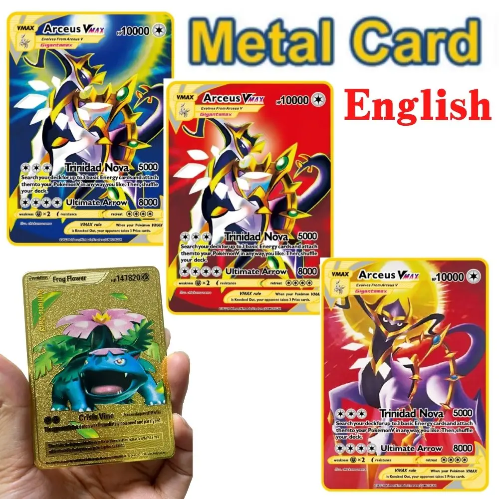 10000 Arceus Vmax DIY gold pocket monster cards, English iron metal Pokmo letter children's gift game collection card
10000 Arceus Vmax DIY gold pocket monster cards, English iron metal Pokmo letter children's gift game collection card